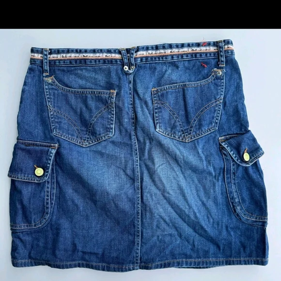 Dolce & Gabbana D&G Vintage Y2k Blue Jean Denim Cargo Skirt Size 46/6-8 US Women - Picture 3 of 7